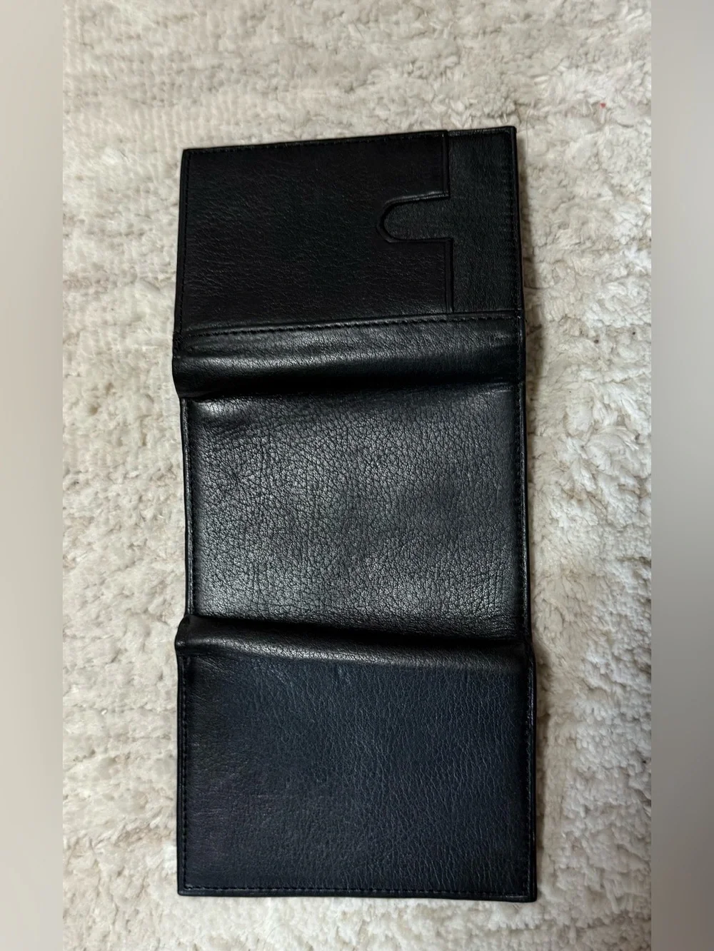 NEW Black Croft & Barrow Men's Leather Trifold Wallet